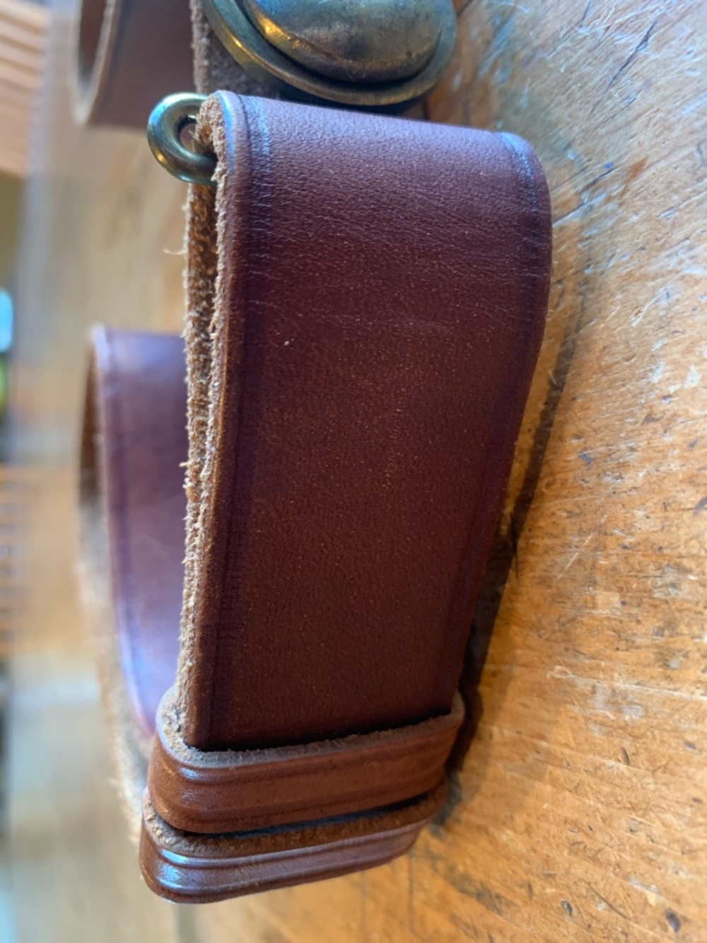 Topshop Brown Leather Belt with Brass Hardware - Picture 10 of 16